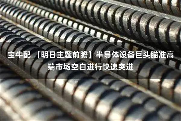 宝牛配 【明日主题前瞻】半导体设备巨头瞄准高端市场空白进行快速突进