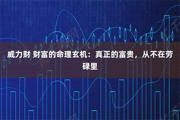 威力财 财富的命理玄机：真正的富贵，从不在劳碌里