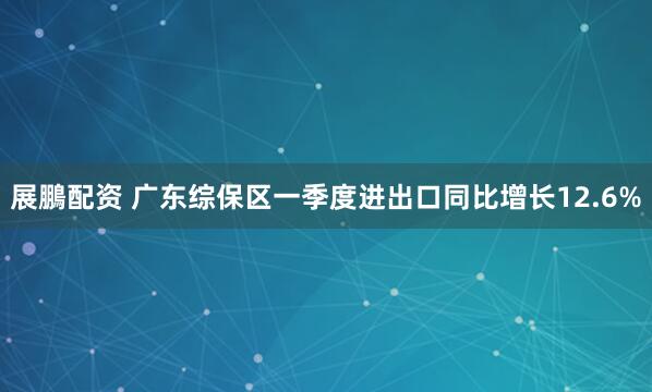展鵬配资 广东综保区一季度进出口同比增长12.6%